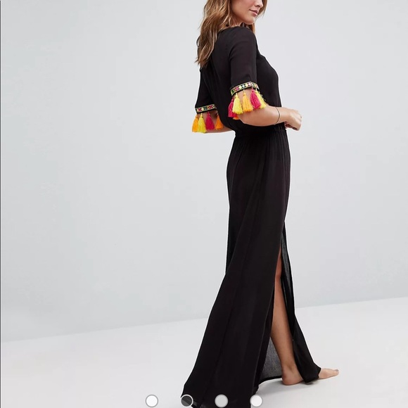 Akasa Tassel Trim Maxi Beach Dress - Picture 4 of 10